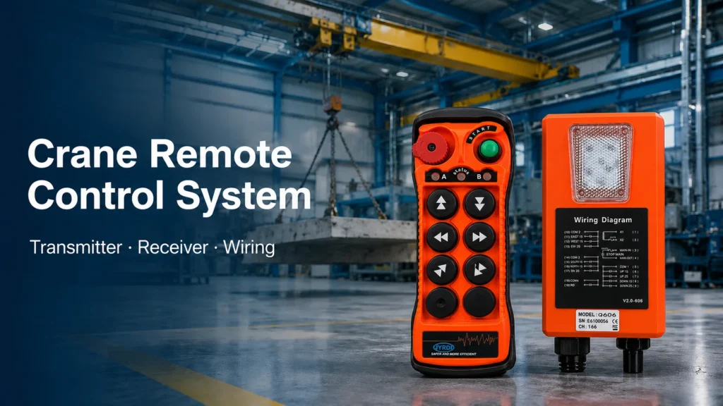 crane remote control system transmitter receiver wiring and relay outputs