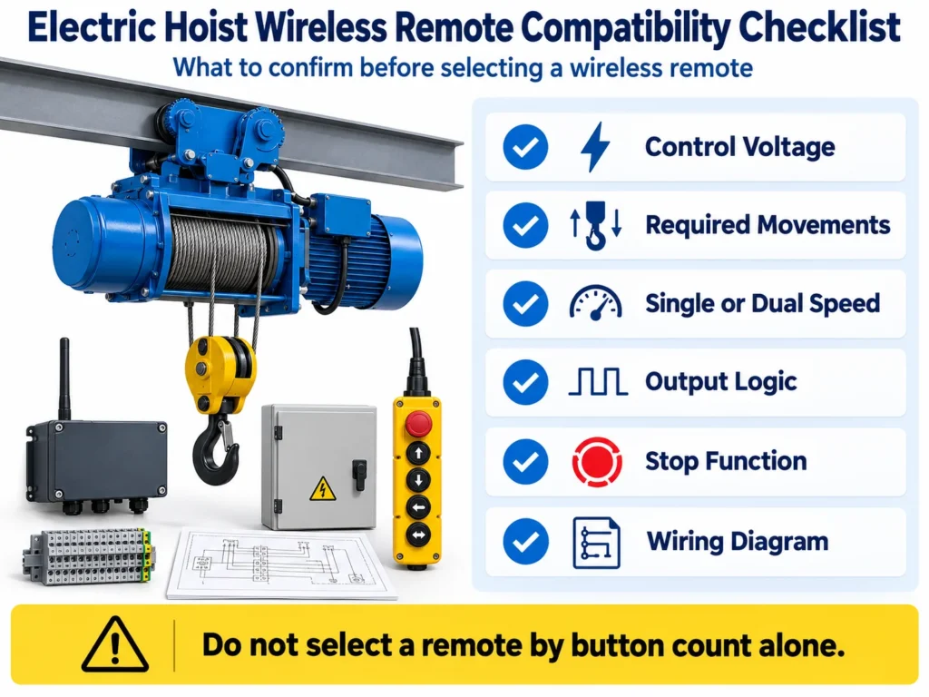 electric hoist remote control compatibility checklist