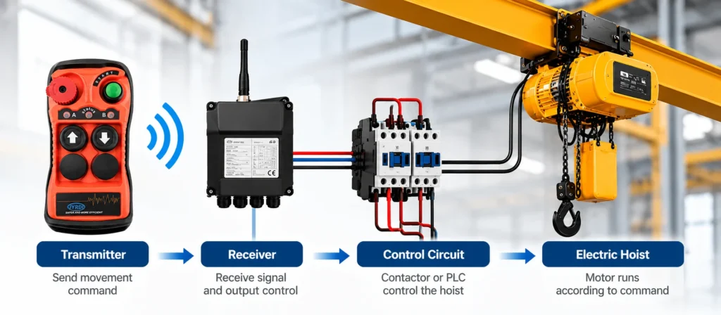 electric hoist wireless remote control system diagram