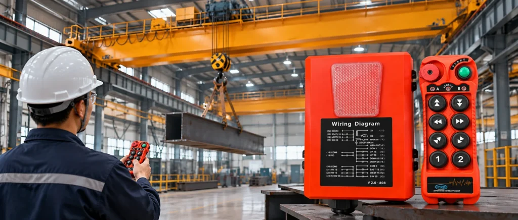 wireless overhead crane remote control system with transmitter and receiver