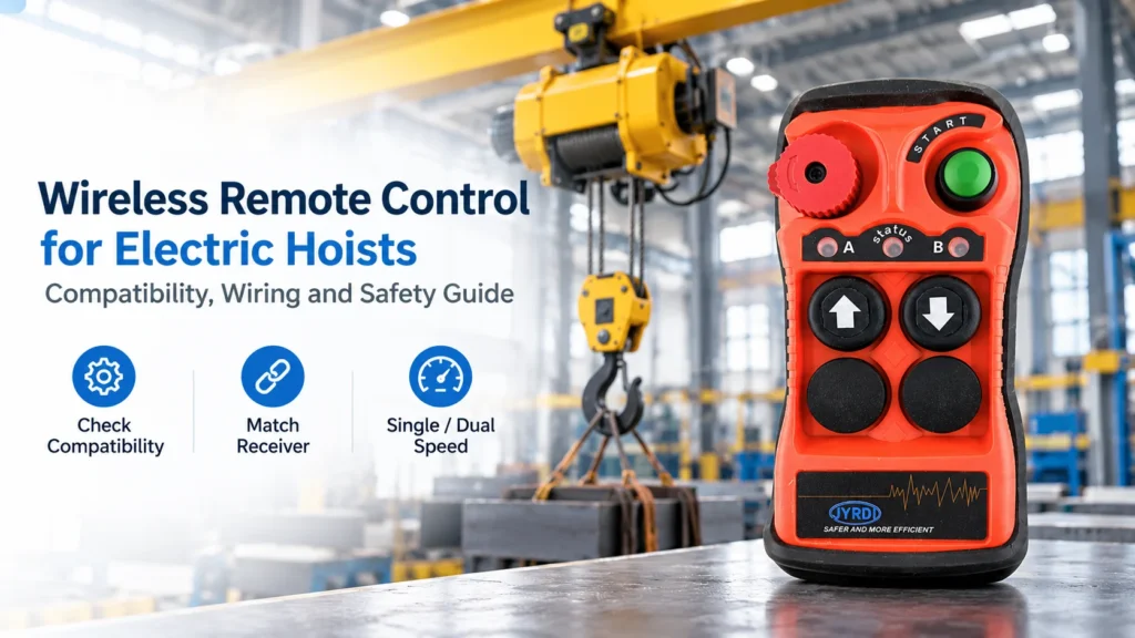 wireless remote control system for electric hoist